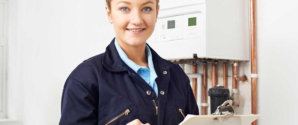 Boiler being serviced