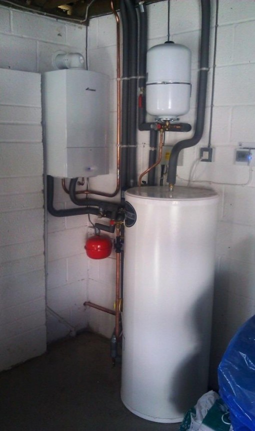 Gas boiler with unvented cylinder