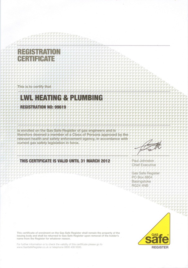 Gas Safe Registred LWL Heating