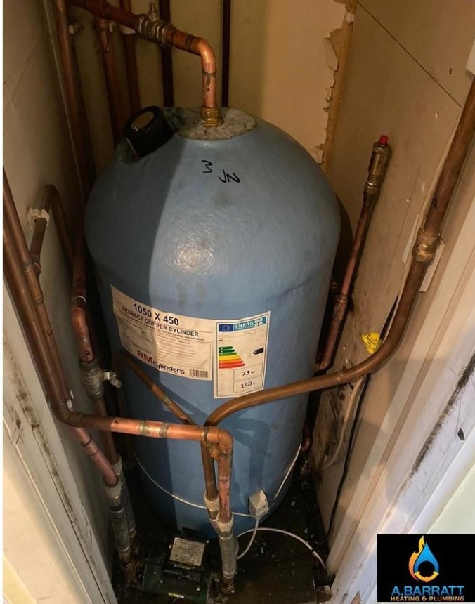 Replaced hot water cylinder