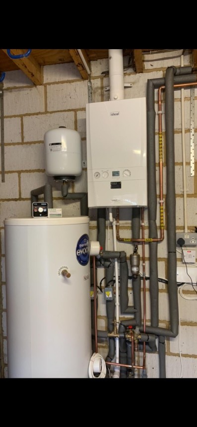 System boiler with unvented cylinder- 10 years guarantee on boiler 25 years on cylinder.