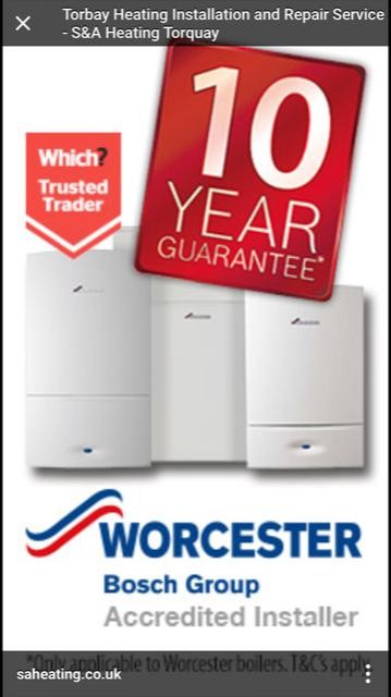 10 year guarantees on all Worcester Bosch Boilers