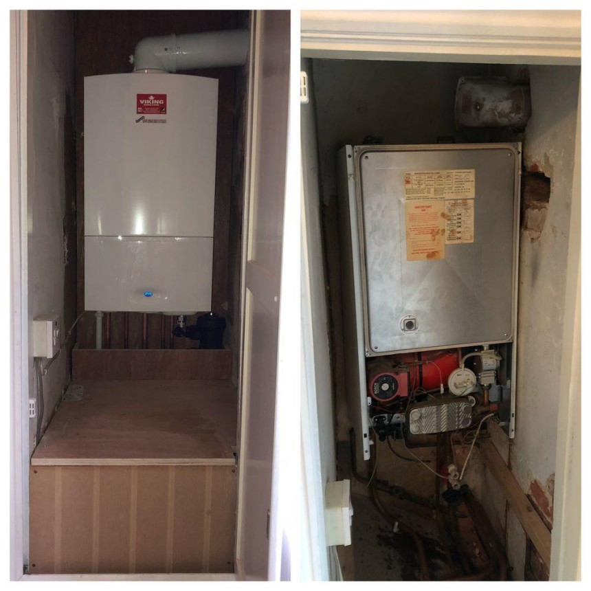 Worcester Combination boiler in the airing cupboard